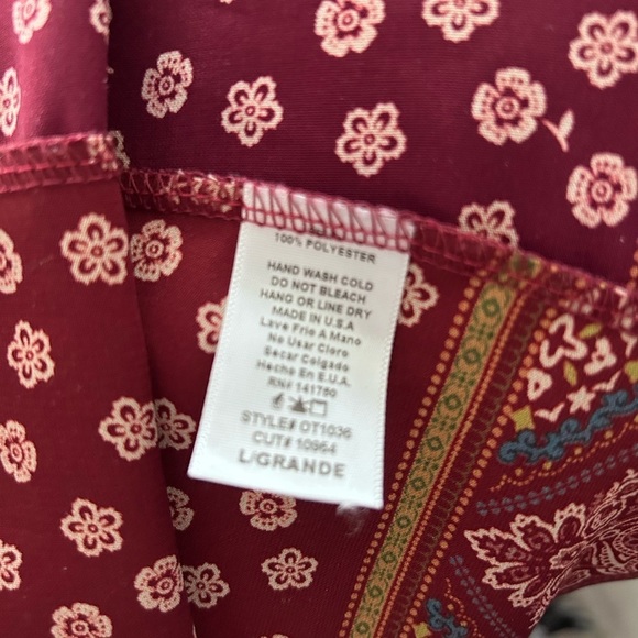 Callie Mac Kimono Burgandy Size Large - Picture 4 of 6